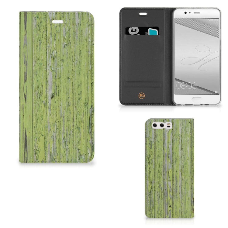 Huawei P10 Plus Book Wallet Case Green Wood