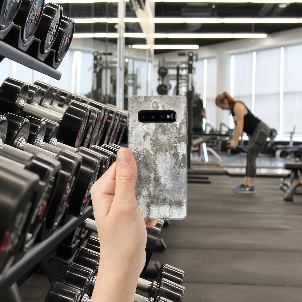 Samsung Galaxy S10 TPU Siliconen Hoesje Beton Print