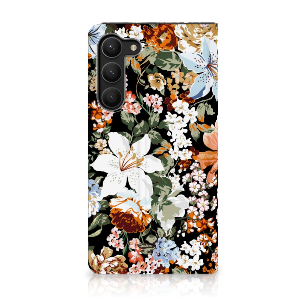 Smart Cover voor Samsung Galaxy S23 Plus Dark Flowers - B2C Telecom