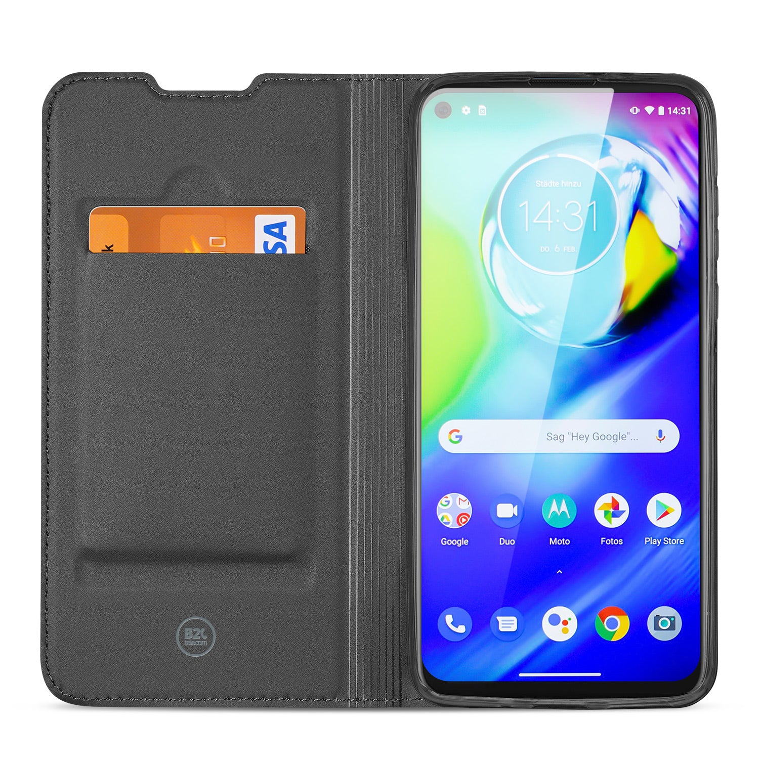 Flip Hoesje Moto G8 Power Wit met Pashouder