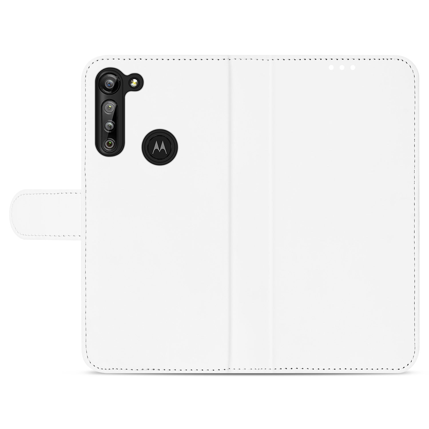 Telefoonhoesje Motorola Moto G8 Power Wallet Bookcase Wit met Pasjeshouder