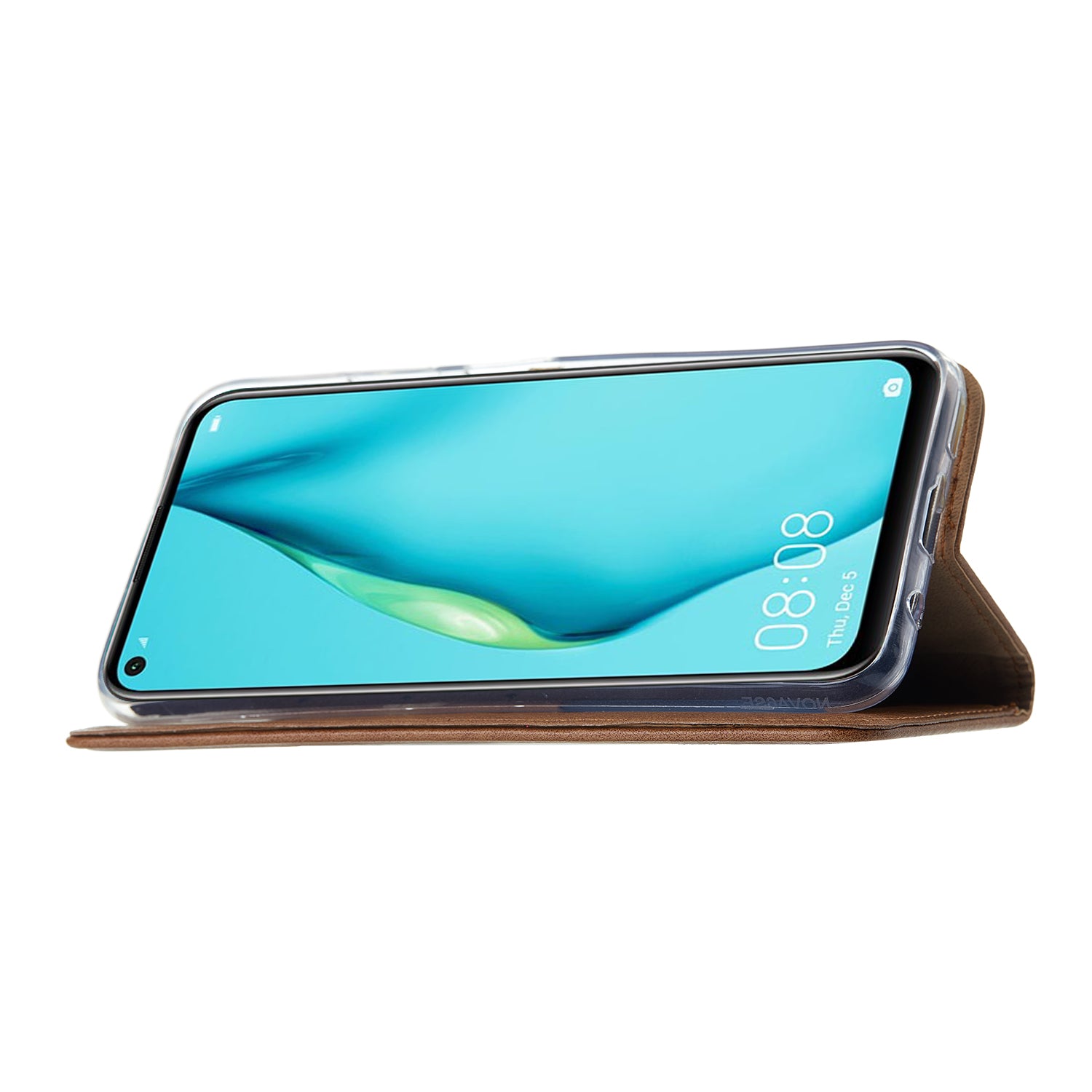 Book Cover Huawei P40 Lite Bruin met Pasjeshouder