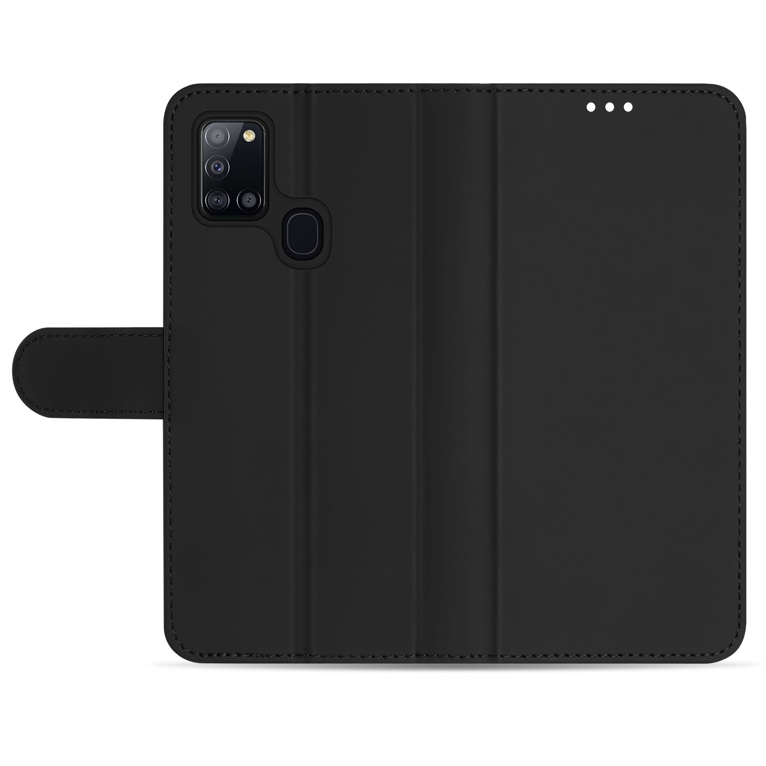 Galaxy A21s Bookcase Hoesje Zwart met Pasjeshouder