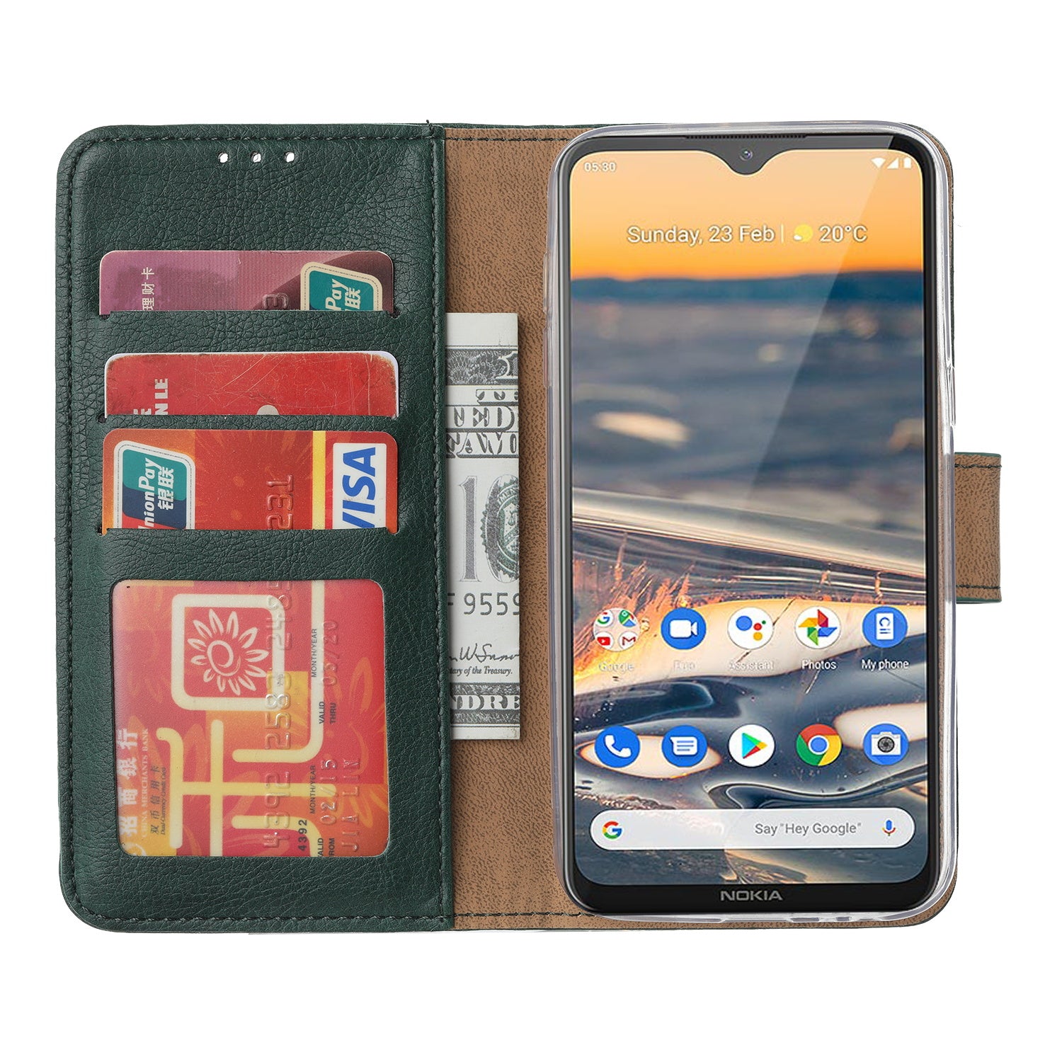 Book Case Nokia 5.3 Groen met Standaard