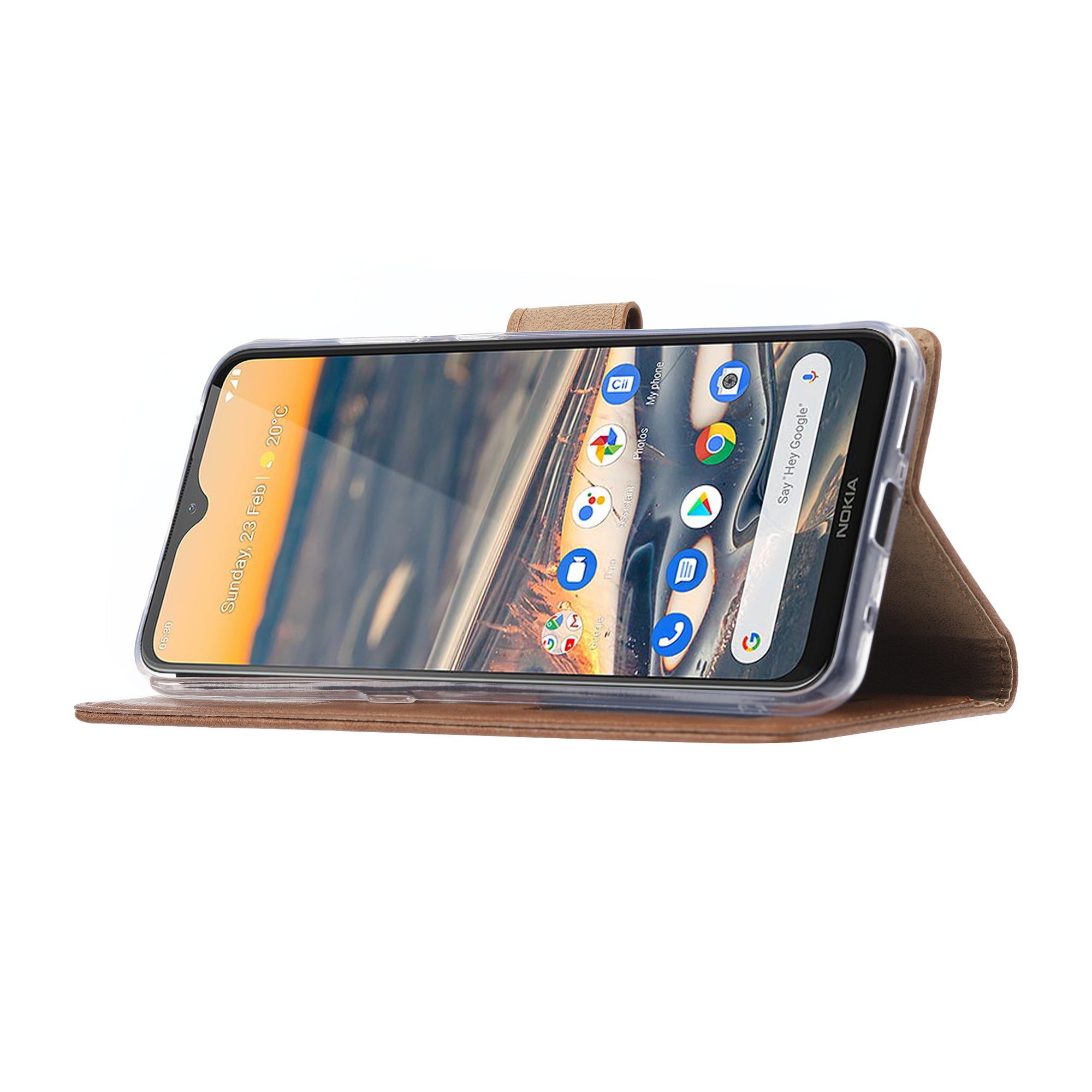 Nokia 5.3 Hoesje Bruin met Pasjeshouder