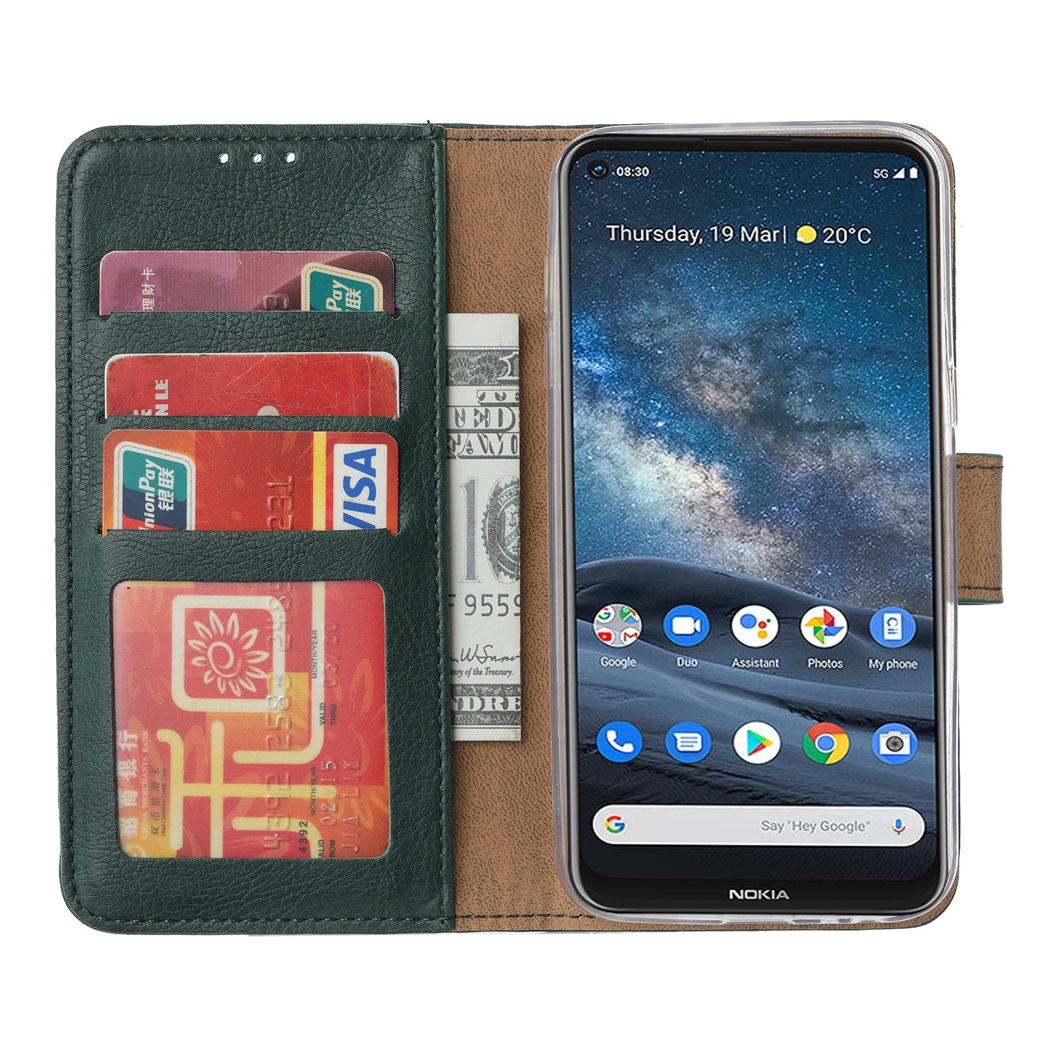 Nokia 8.3 Hoesje Groen met Pasjeshouder