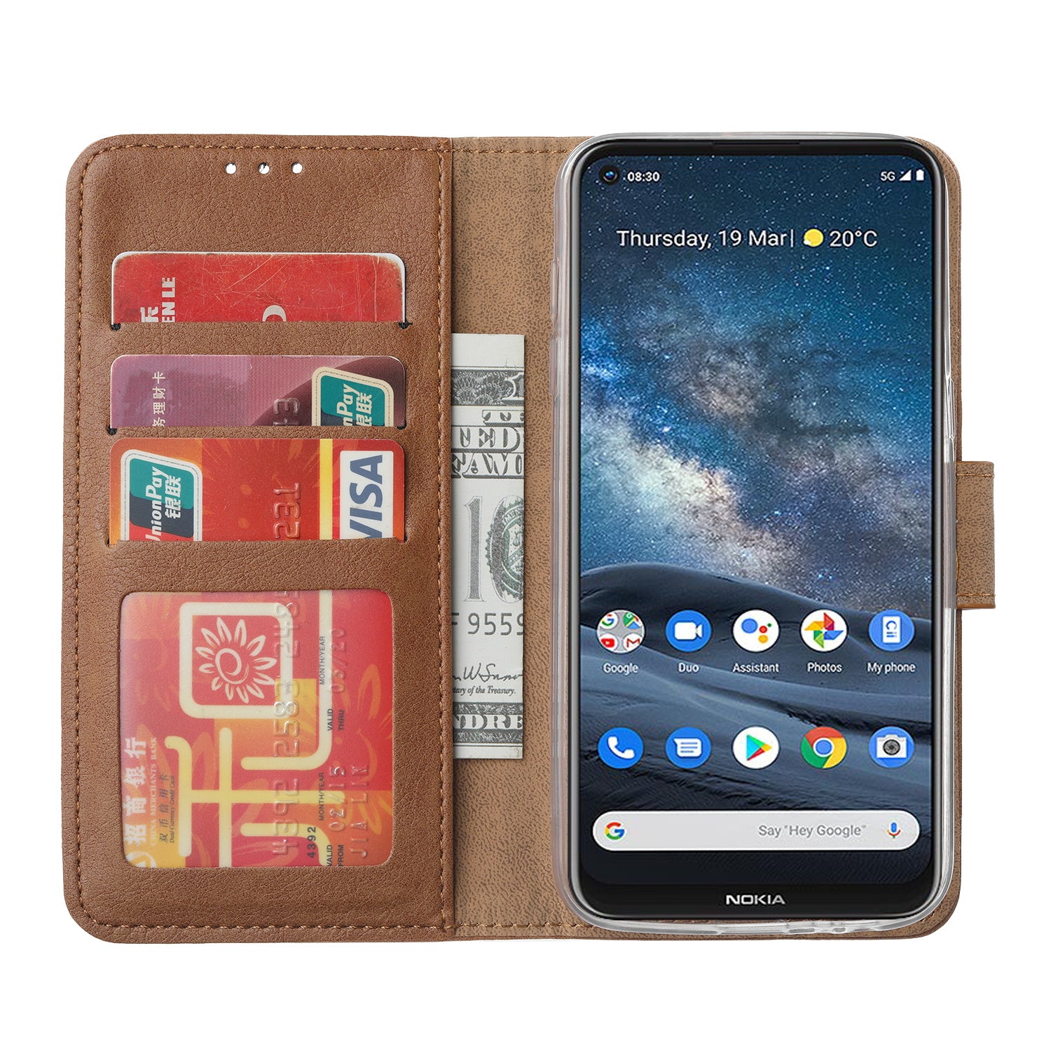 Nokia 8.3 Book Case Bruin met Standaard