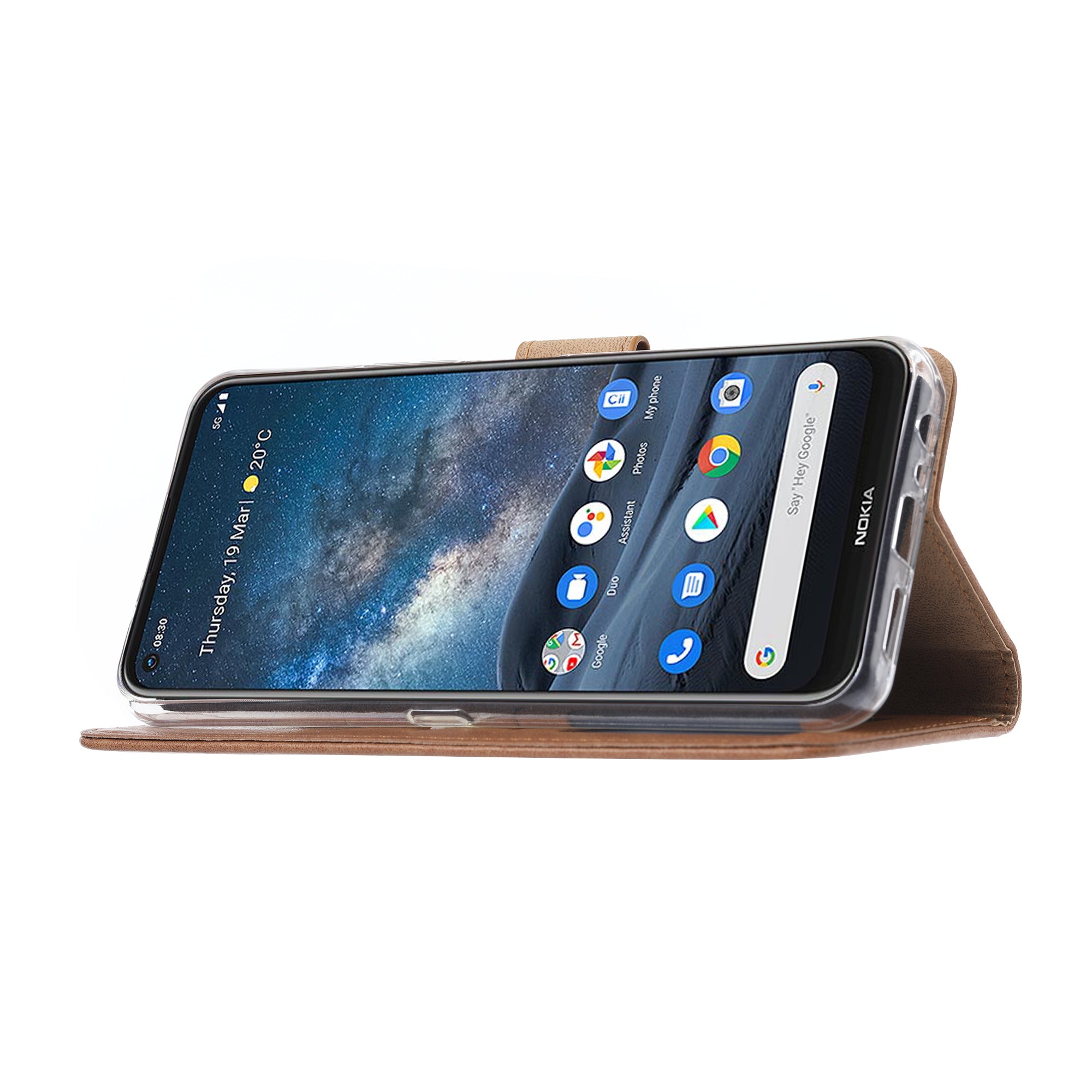 Nokia 8.3 Book Case Bruin met Standaard