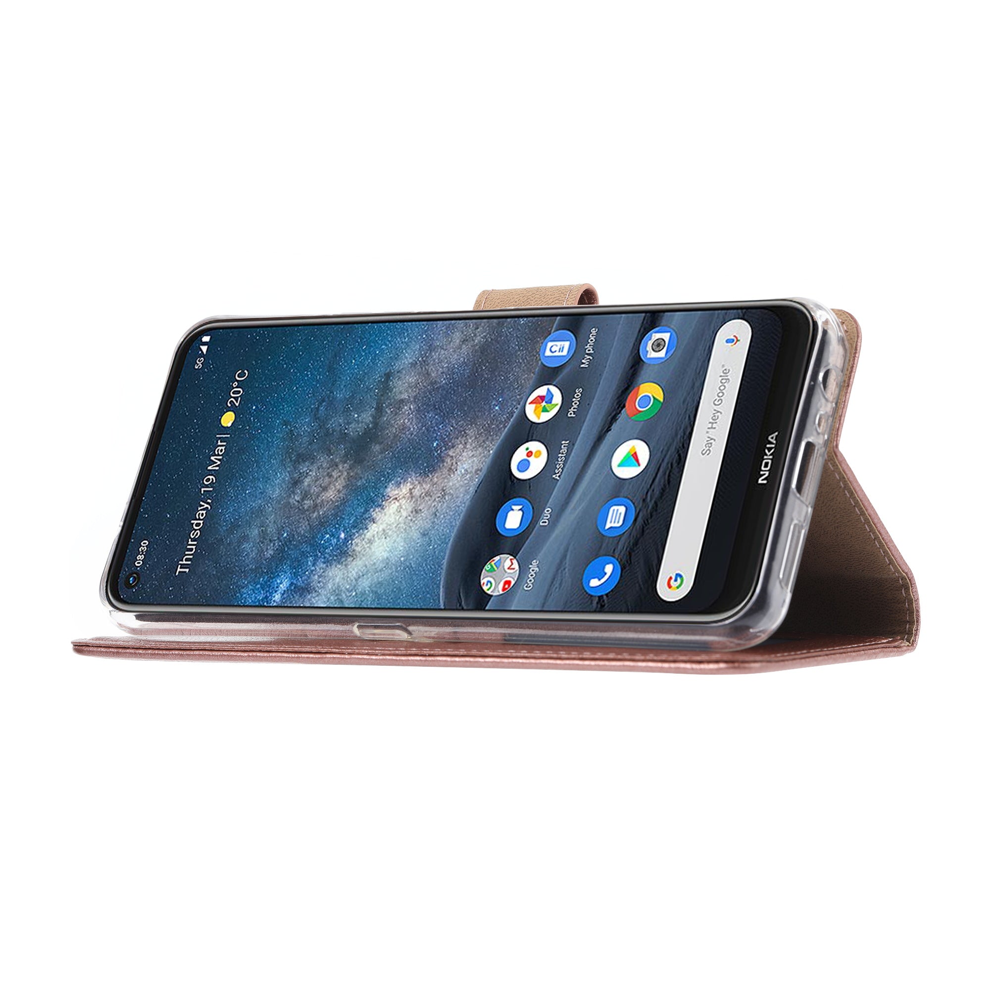 Book Cover Nokia 8.3 Rose met Pasjeshouder