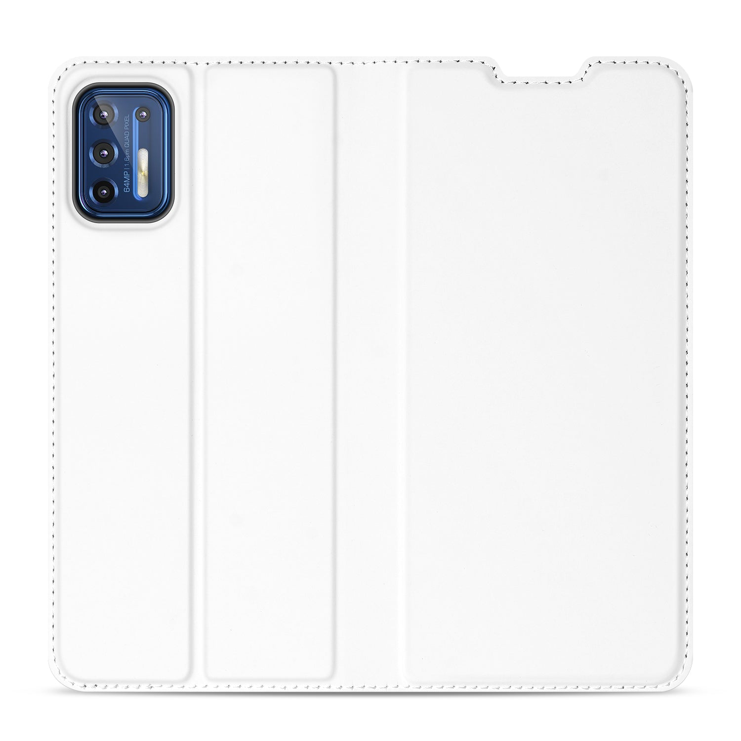 Motorola Moto G9 Plus Book Cover Wit met Pasjehouder