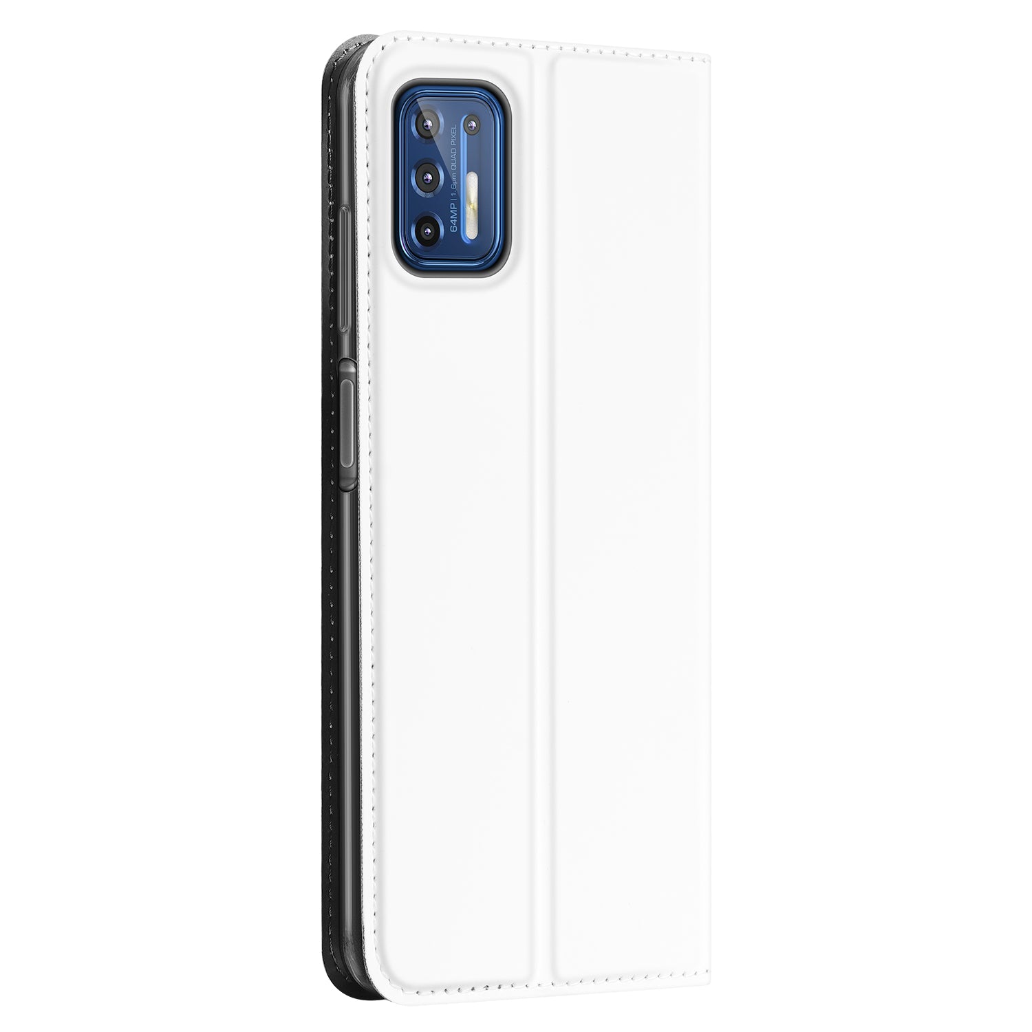 Motorola Moto G9 Plus Book Cover Wit met Pasjehouder