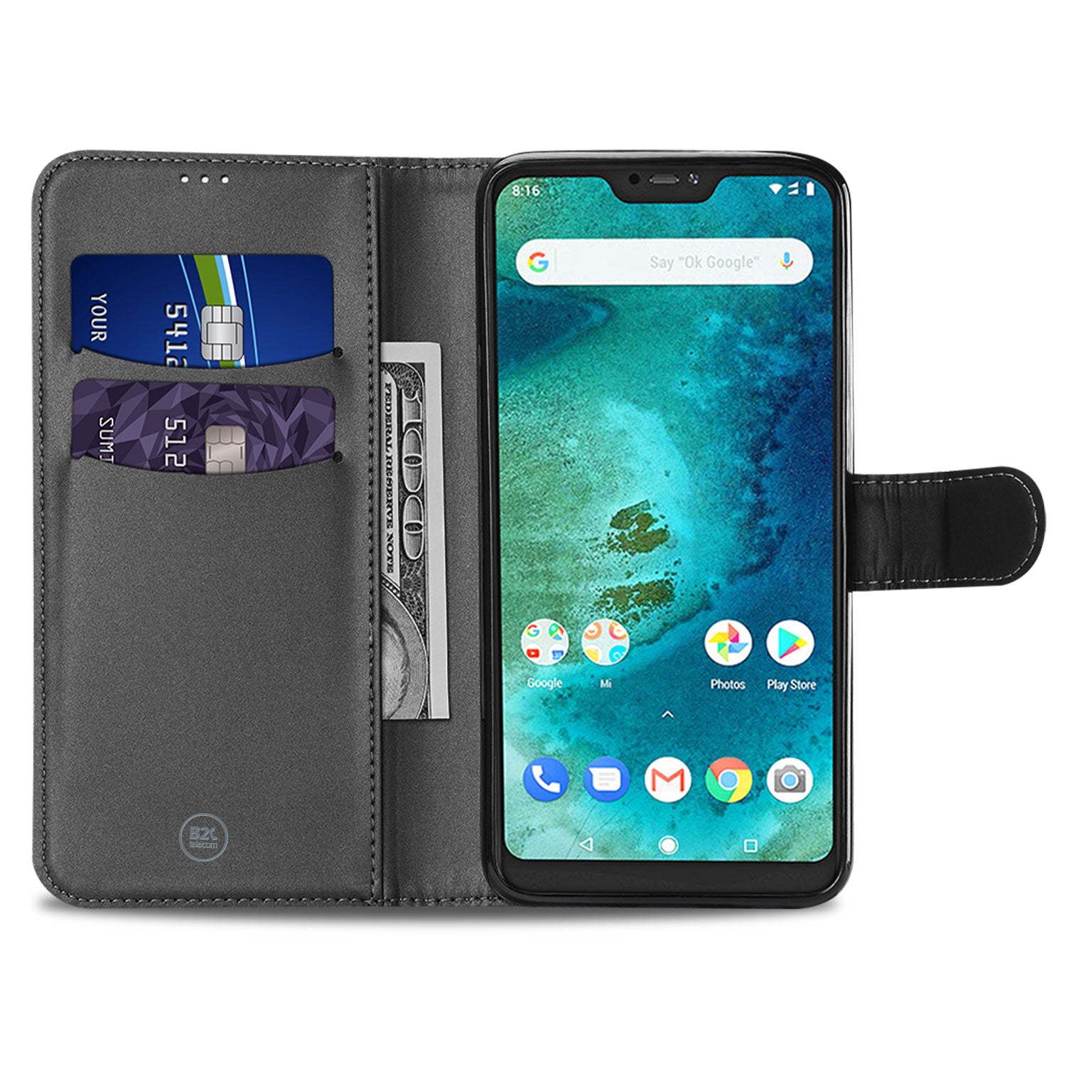 Xiaomi Mi A2 Lite Hoesje Wit met Pasjeshouder