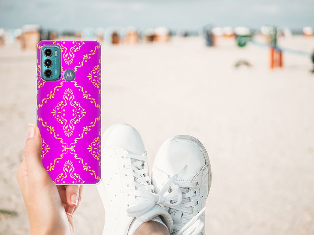 Siliconen Hoesje Motorola Moto G60 Barok Roze B2C Telecom