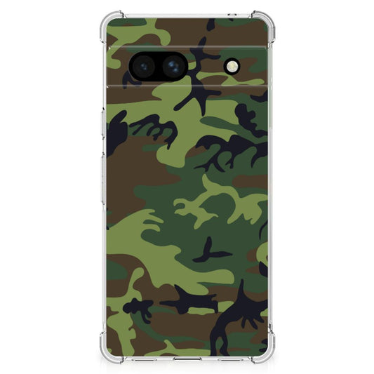 Google Pixel 7A Doorzichtige Silicone Hoesje Army Dark