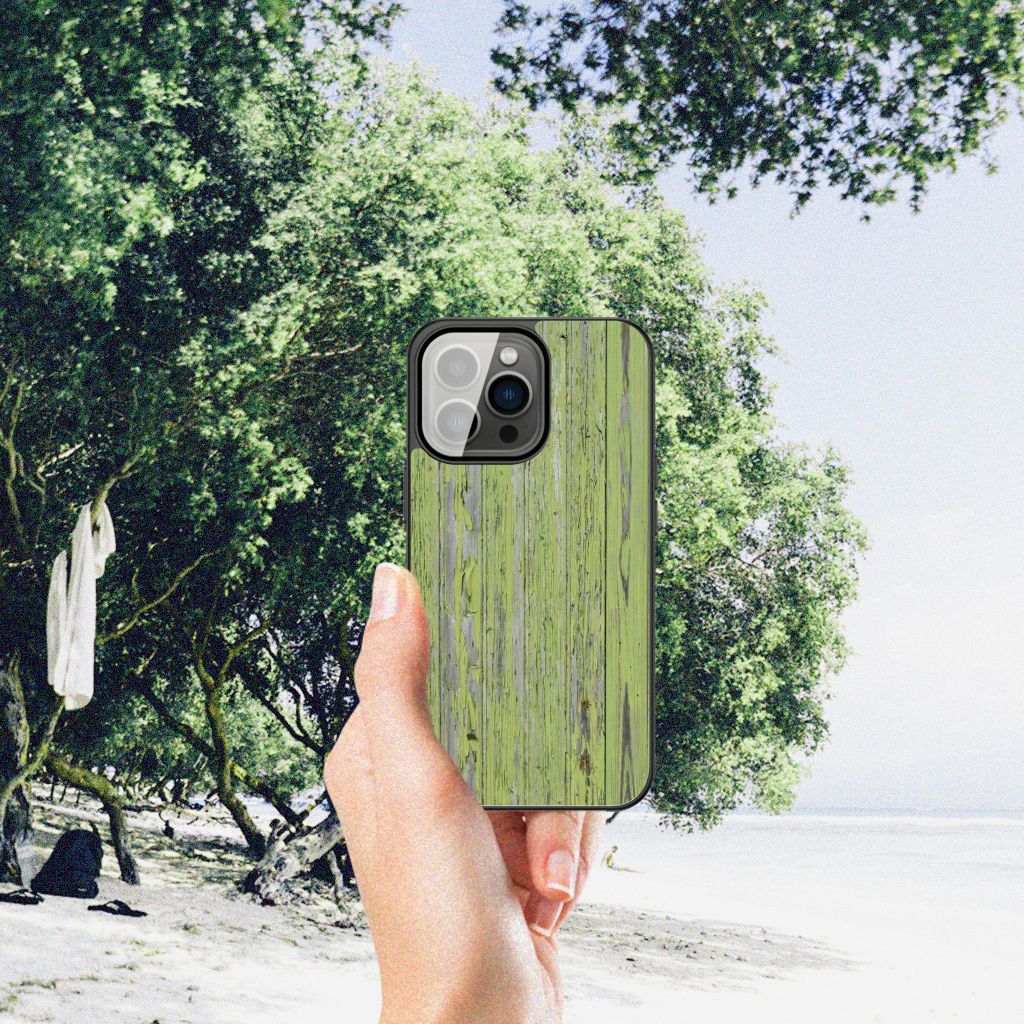 iPhone 13 Pro Houten Print Telefoonhoesje Green Wood B2C Telecom