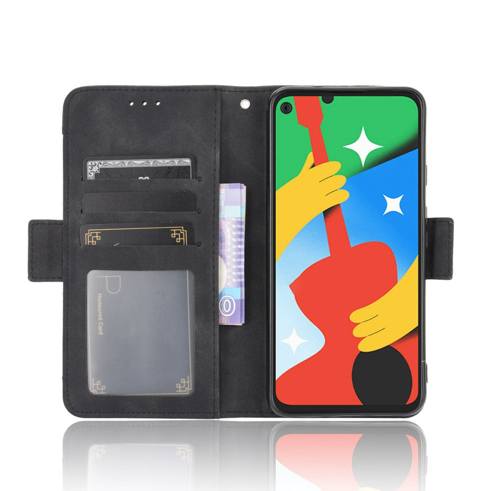 Wallet Case Google Pixel 4A 5G Hoesje Zwart met Standaard