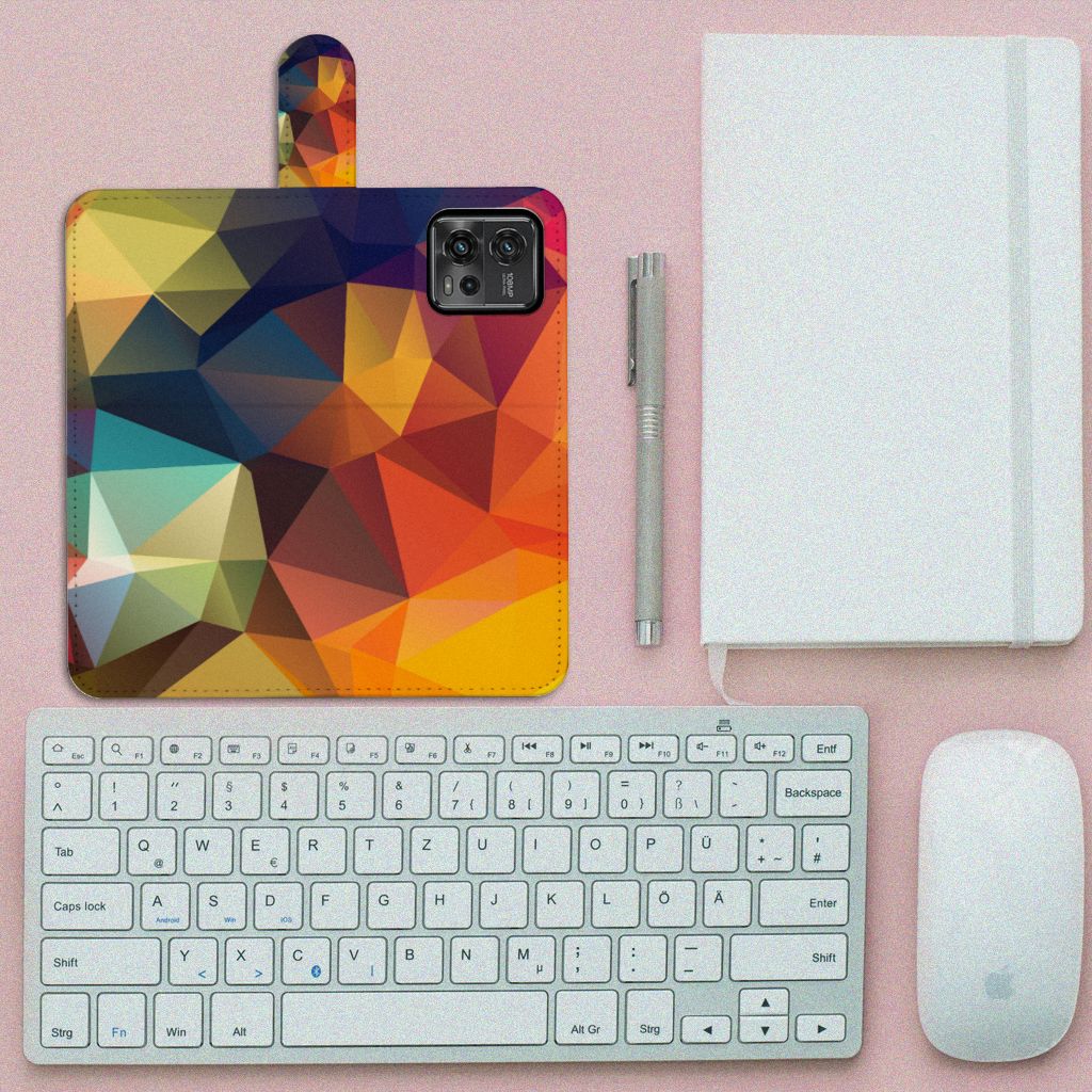 Motorola Moto G72 Book Case Polygon Color