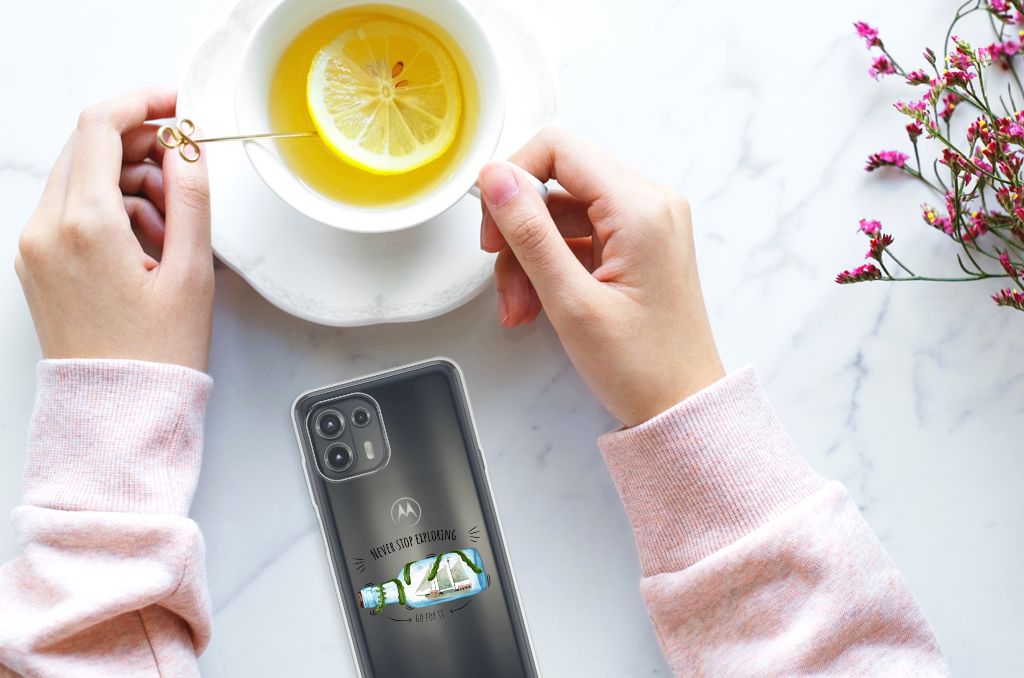 Motorola Edge 20 Lite Telefoonhoesje met Naam Boho Bottle B2C Telecom