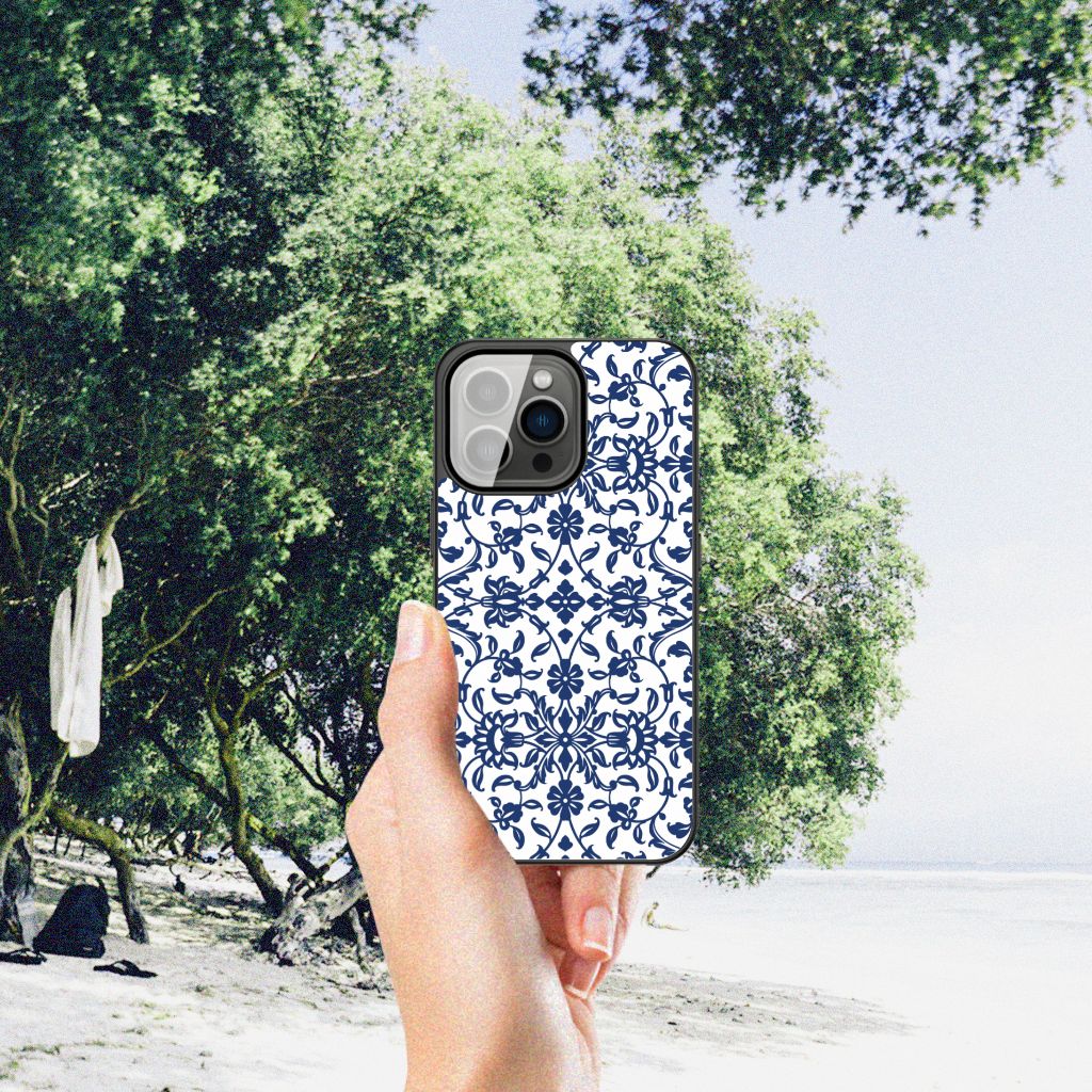 iPhone 13 Pro Bloemen Hoesje Flower Blue B2C Telecom