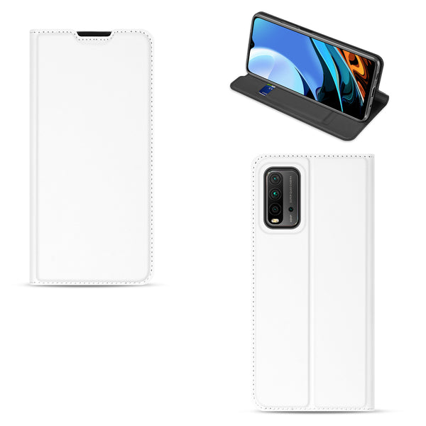 Xiaomi Poco M3 | Redmi 9T Stand Case Hoesje Wit met Pashouder