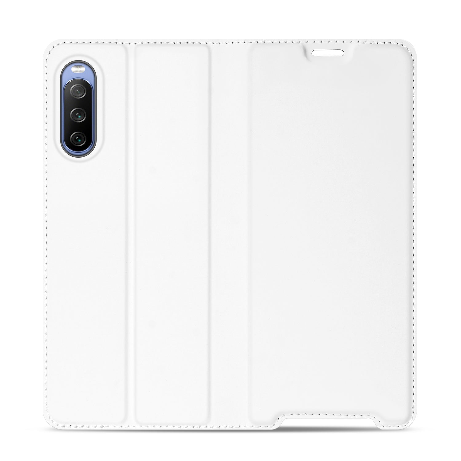 Sony Xperia 10 III Stand Case Hoesje Wit met Pashouder