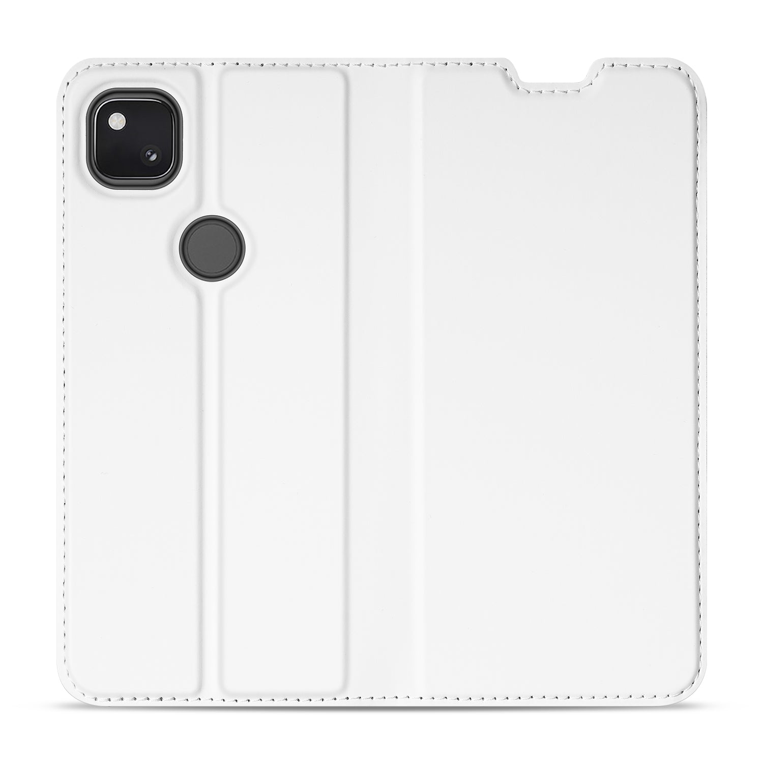 Google Pixel 4a Stand Case Hoesje Wit met Pashouder