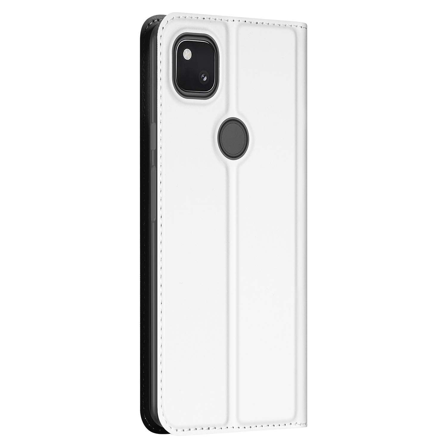 Google Pixel 4a Stand Case Hoesje Wit met Pashouder