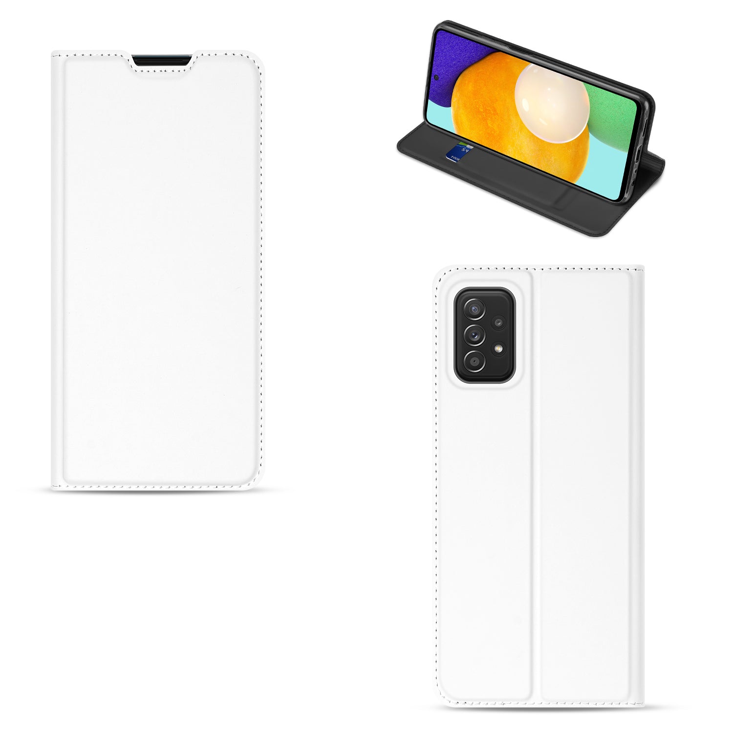 Samsung Galaxy A03s Stand Cover Hoesje Wit met Pashouder