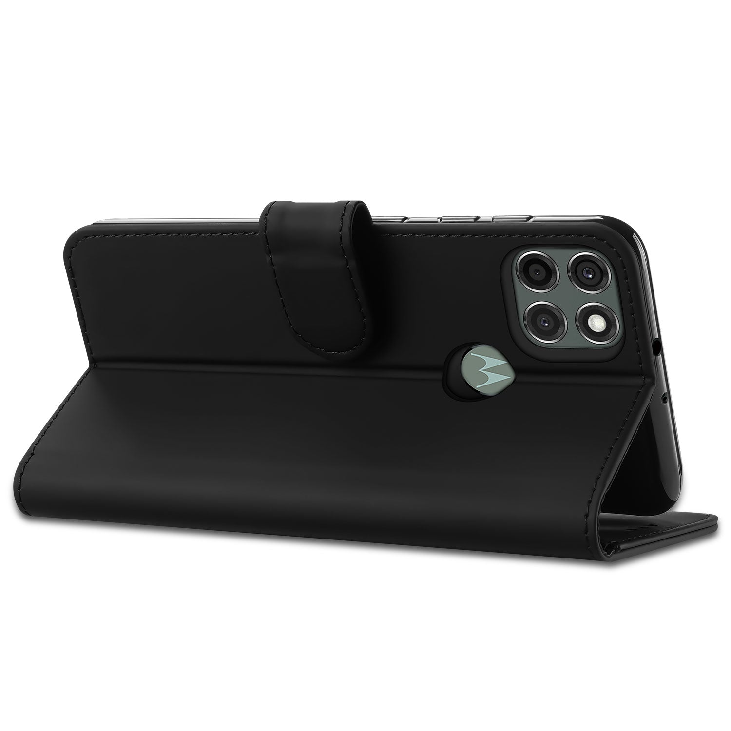 Bookcase Motorola Moto G9 Power Hoesje Zwart met Pasjeshouder