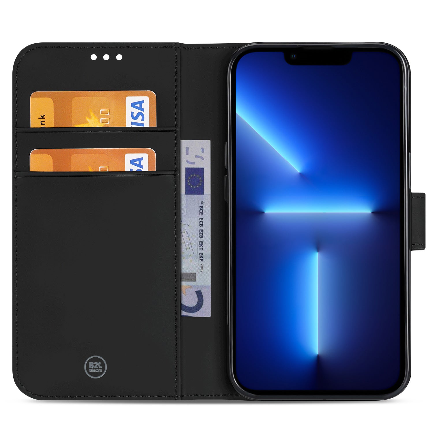 Hoesje Apple iPhone 13 Pro Bookcase Zwart met Pasjeshouder