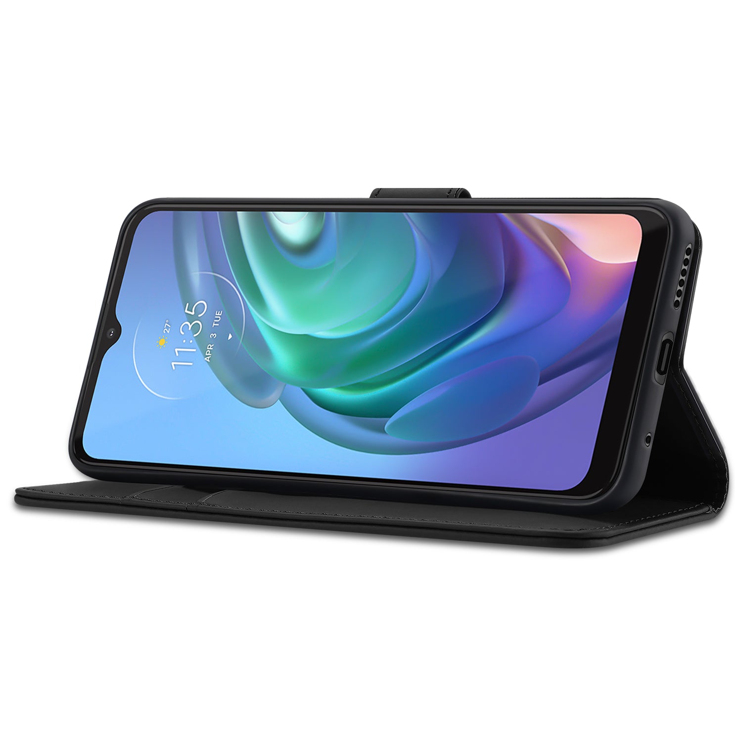 Motorola Moto G20 | G30 | G10 Hoesje Zwart met Pasjeshouder