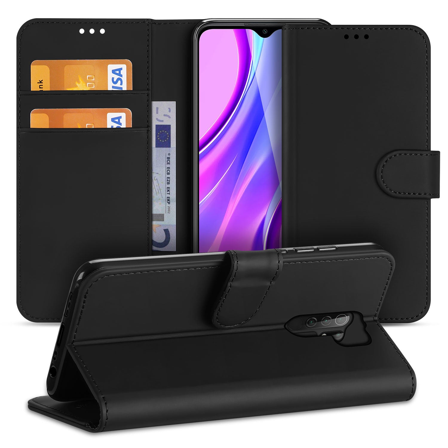 Xiaomi Redmi 9 Bookcase Zwart met Standaard