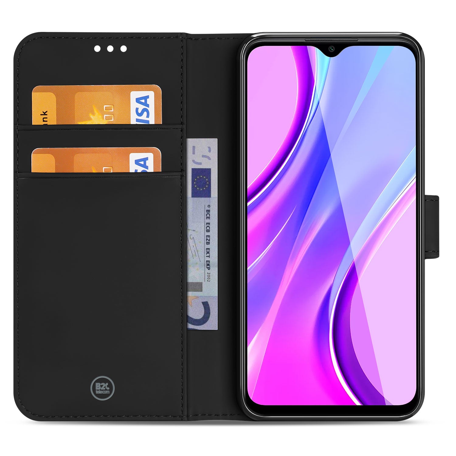 Xiaomi Redmi 9 Bookcase Zwart met Standaard