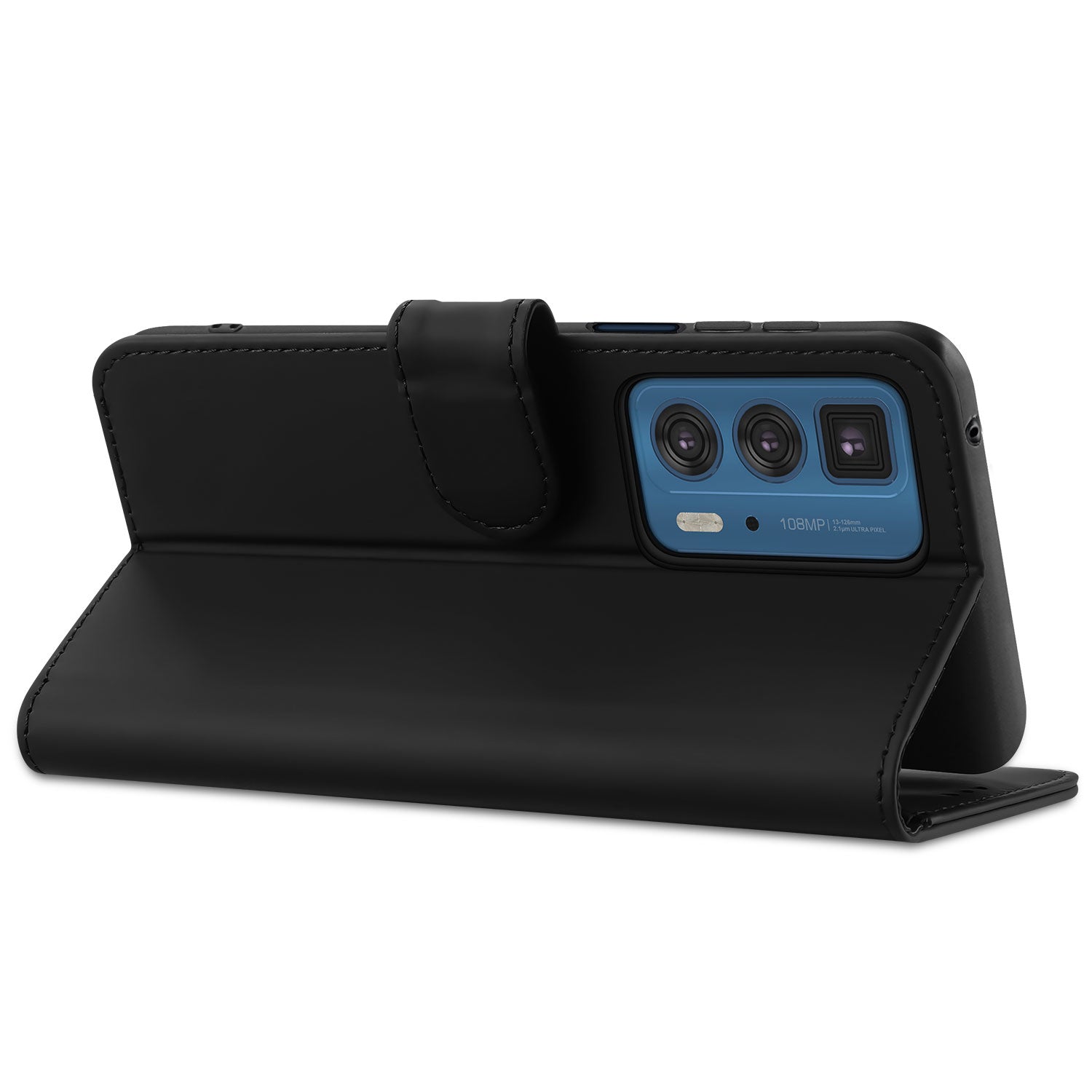 Motorola Edge 20 Pro Hoesje Zwart met Pasjeshouder