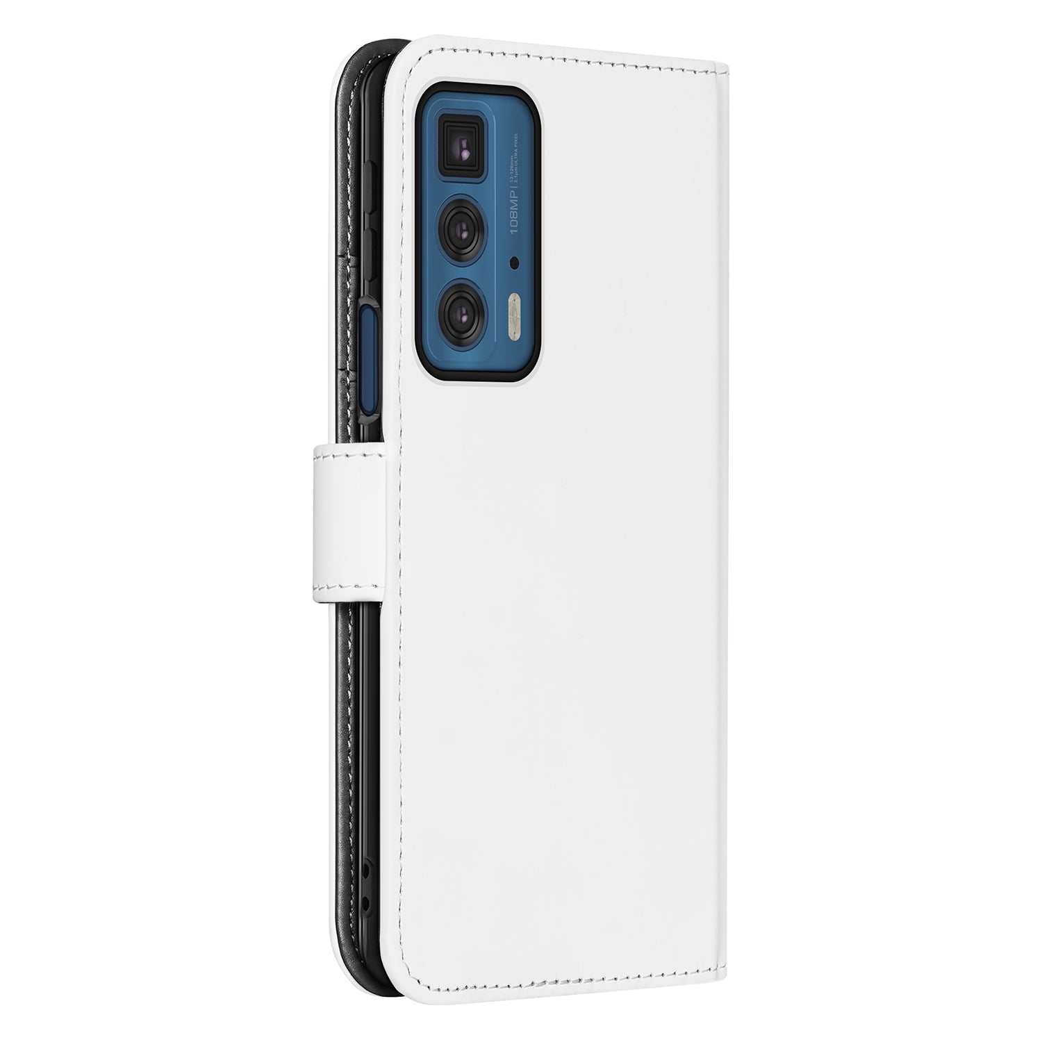 Hoesje Motorola Edge 20 Pro Book Cover Wit met Pasjeshouder