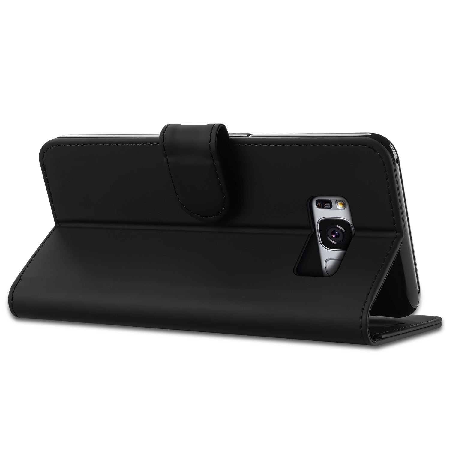 Samsung Galaxy S8 Hoesje Zwart met Opbergvakjes