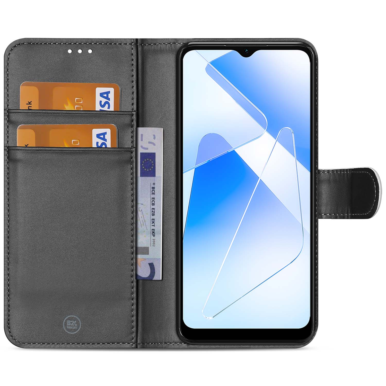 Telefoon Hoesje OPPO A16/A16s/A54s Wallet Bookcase Wit met Pasjeshouder