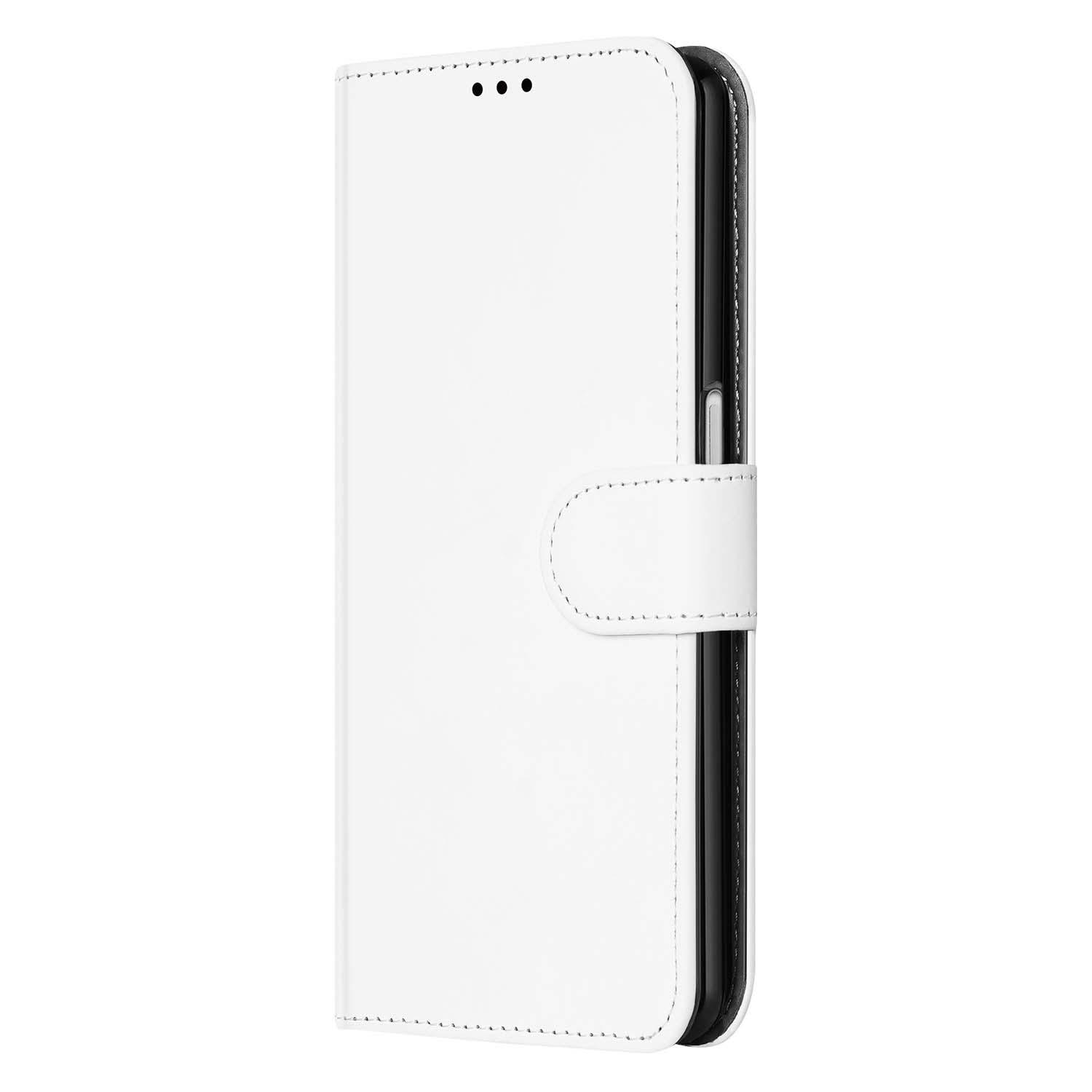 Telefoon Hoesje OPPO A16/A16s/A54s Wallet Bookcase Wit met Pasjeshouder