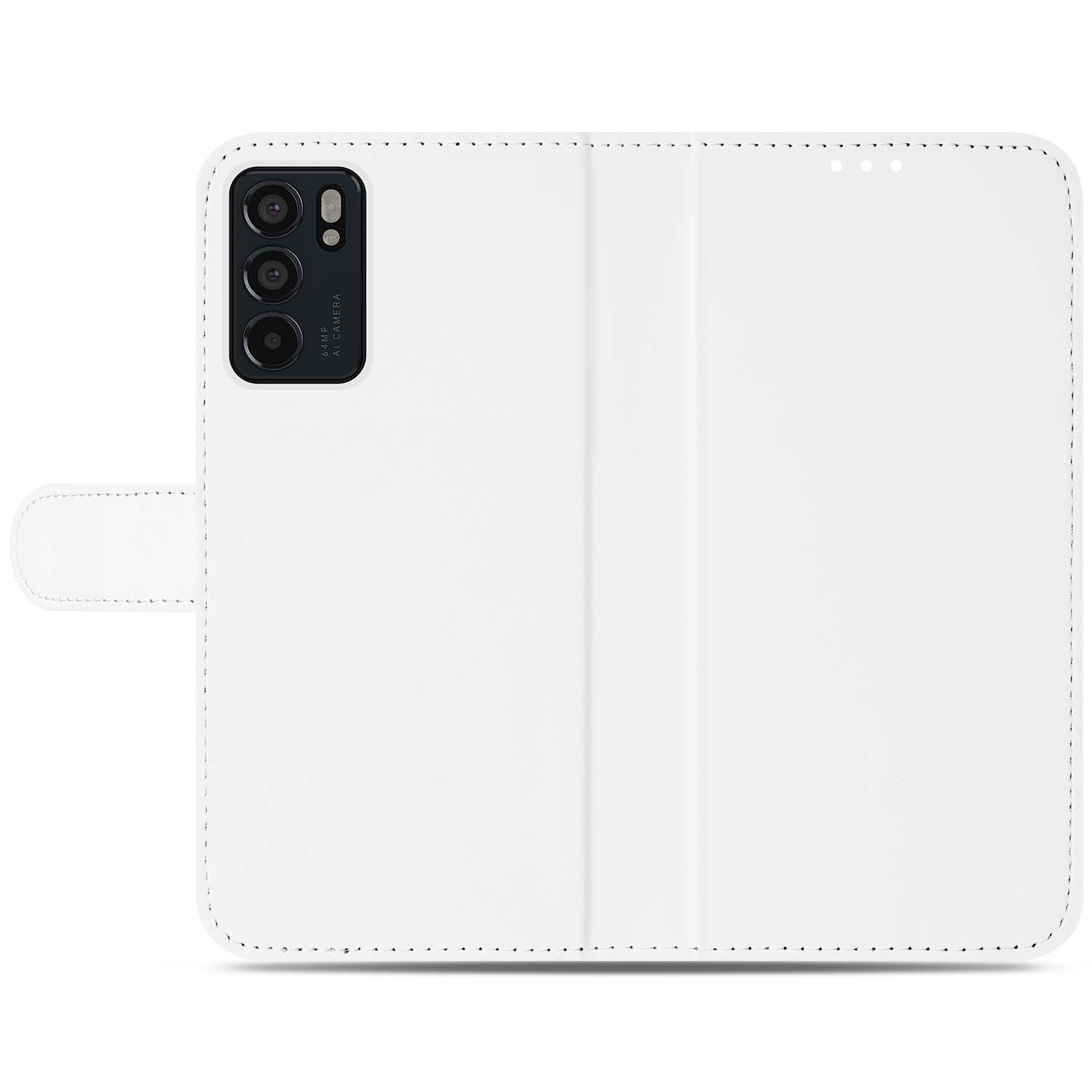 Hoesje OPPO Reno6 5G Book Cover Wit met Pasjeshouder