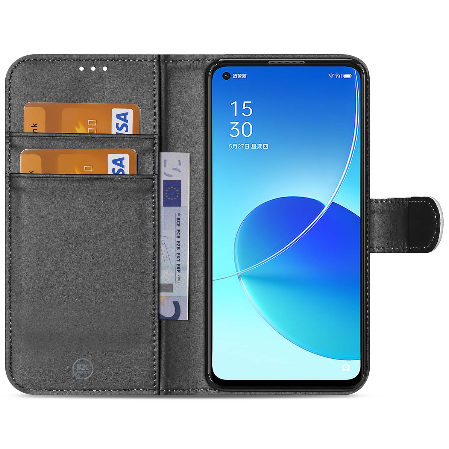 Hoesje OPPO Reno6 5G Book Cover Wit met Pasjeshouder