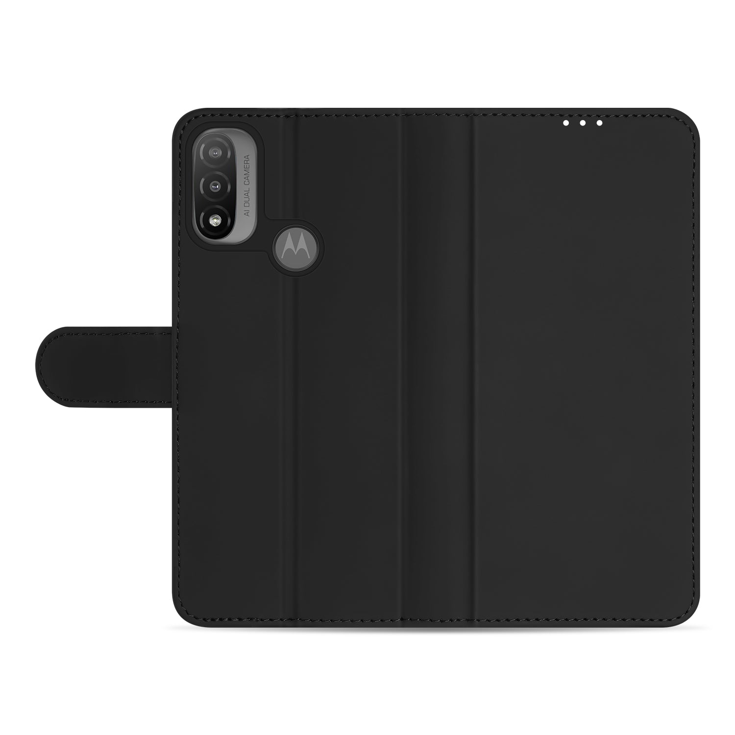 Telefoon Hoesje Motorola Moto E20 Book Case Zwart met Pasjeshouder