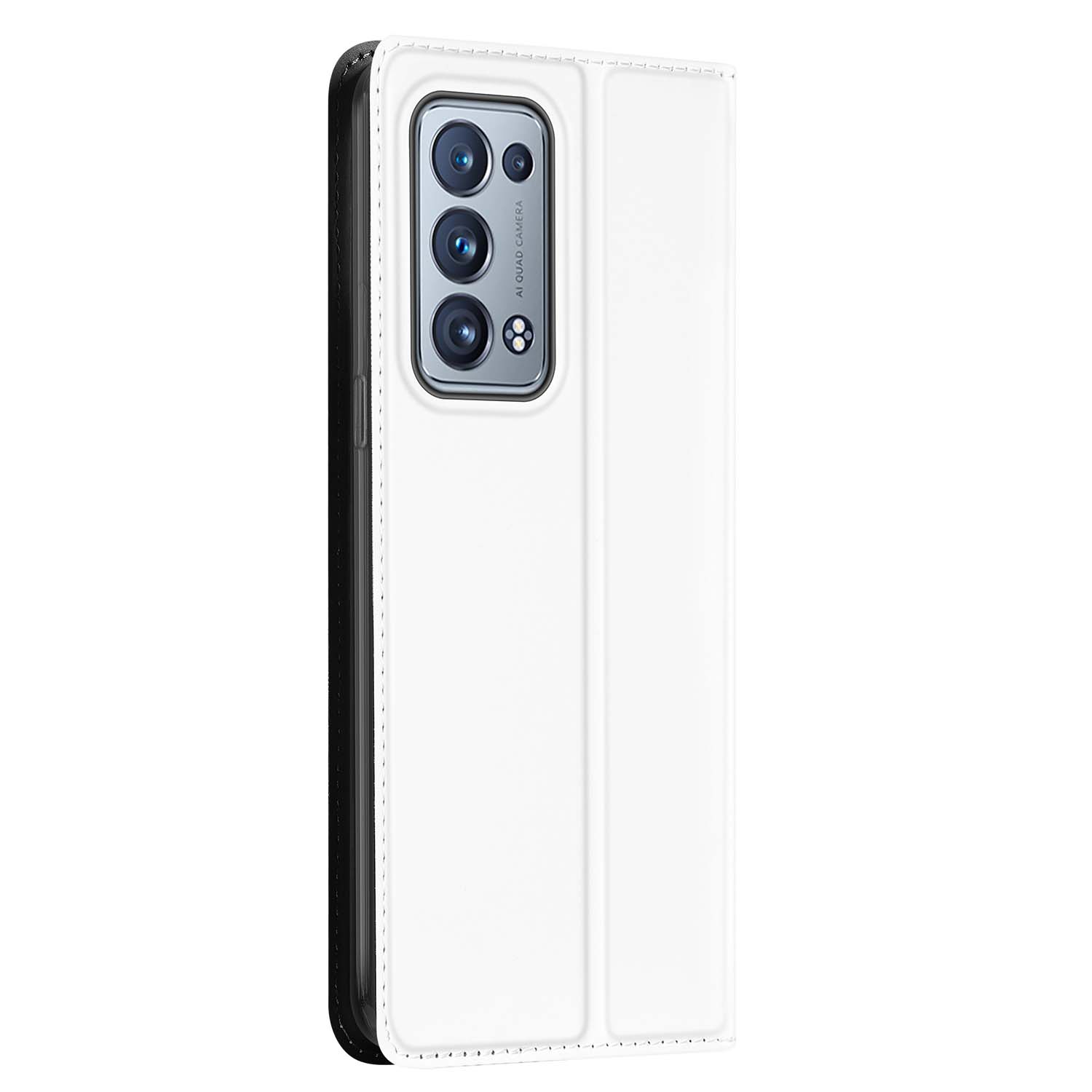 Book Case Telefoon Hoesje OPPO Reno 6 Pro Plus 5G Wit met Pashouder