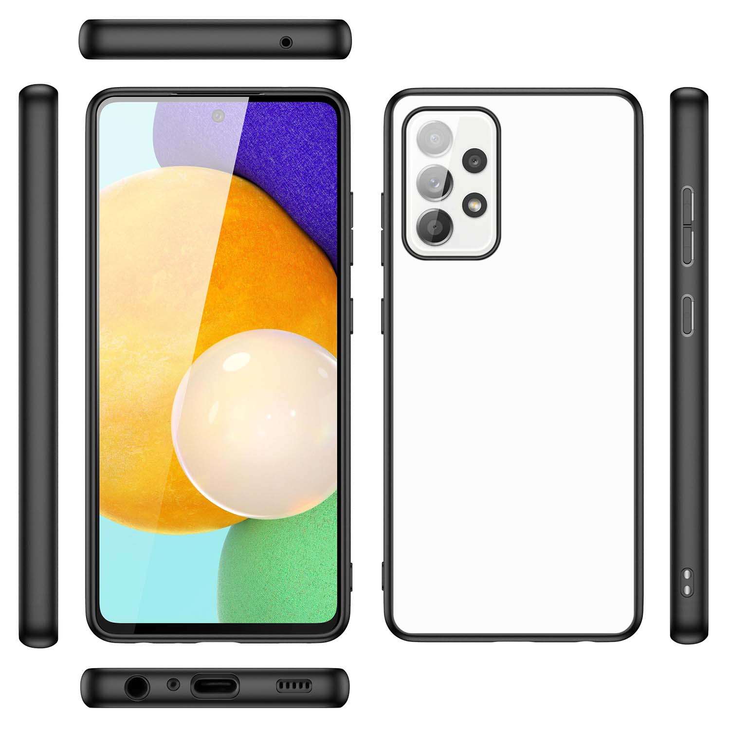 Back Cover Hoesje Samsung Galaxy A52 (5G/4G) Zwart/wit