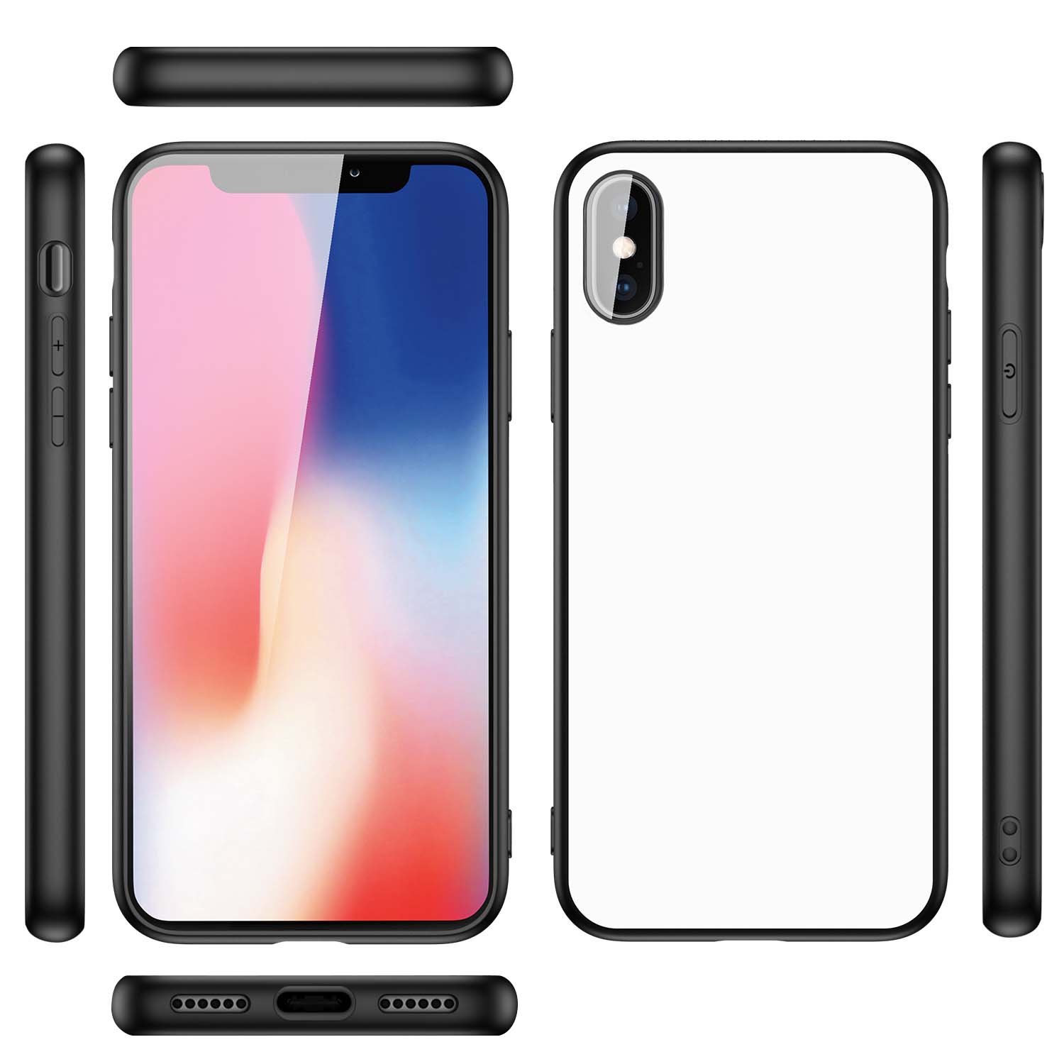 Backcover iPhone X | Xs Hoesje Zwart/wit