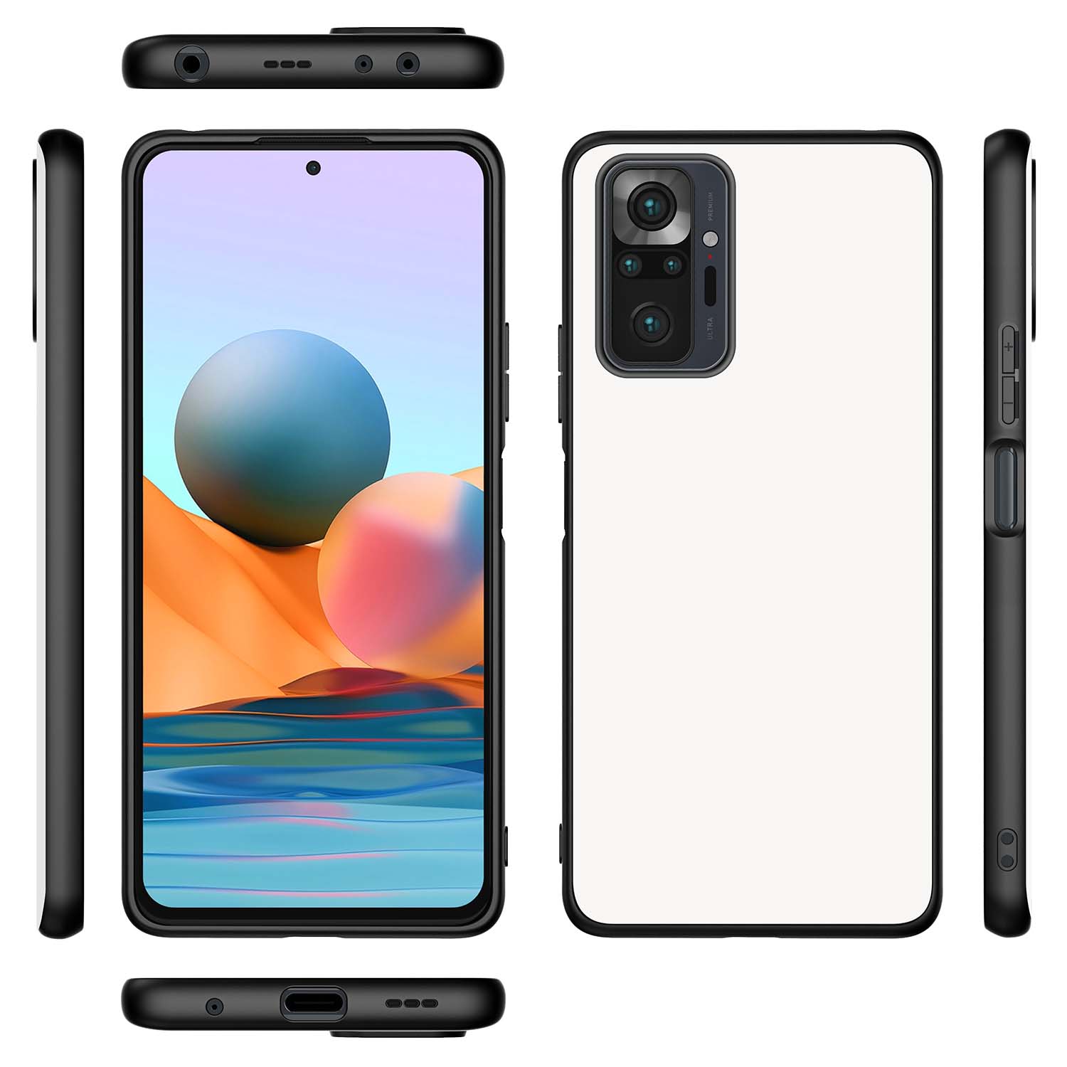 Backcover Xiaomi Redmi Note 10 Pro Hoesje Zwart/wit