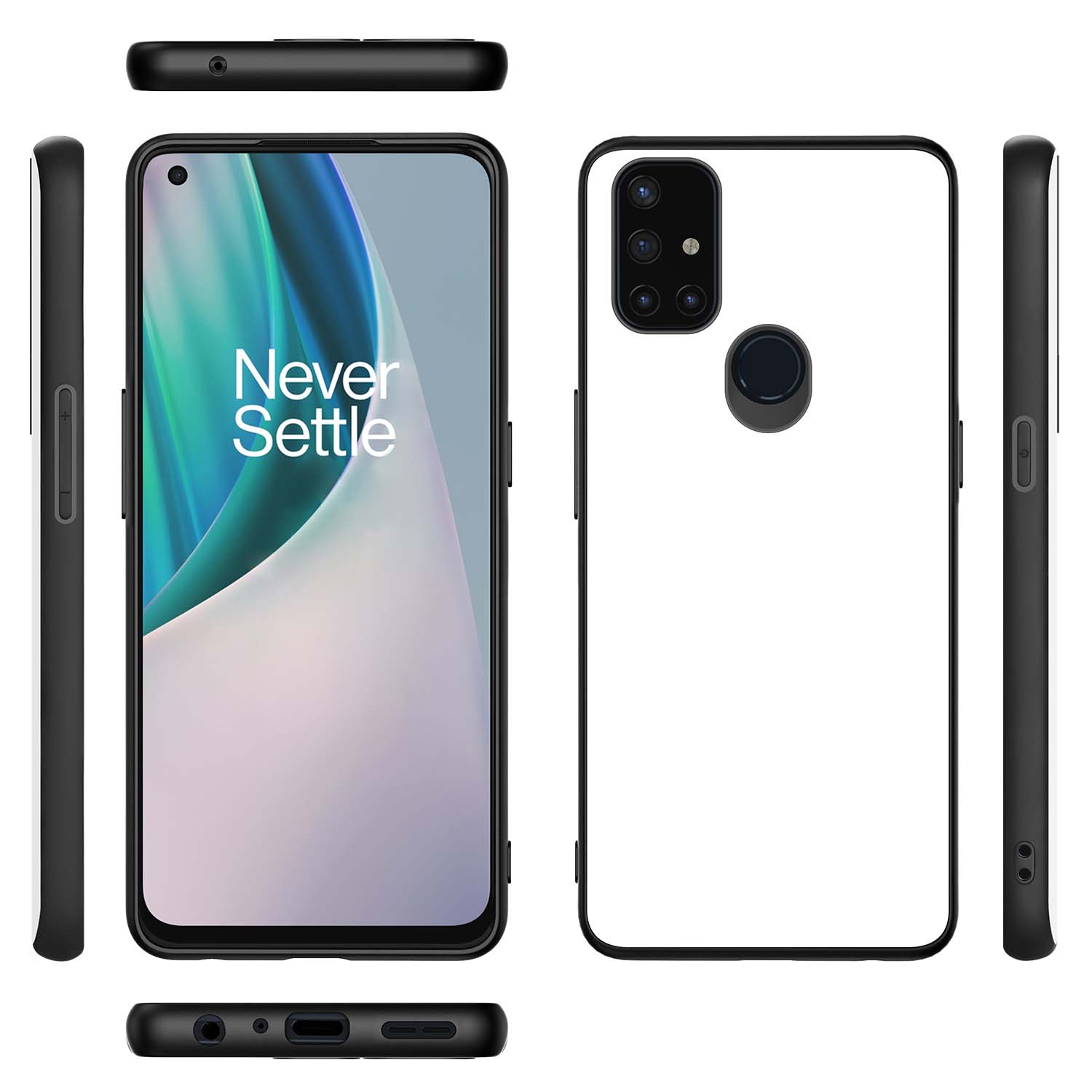 Backcover Hoesje OnePlus Nord N10 Zwart/wit