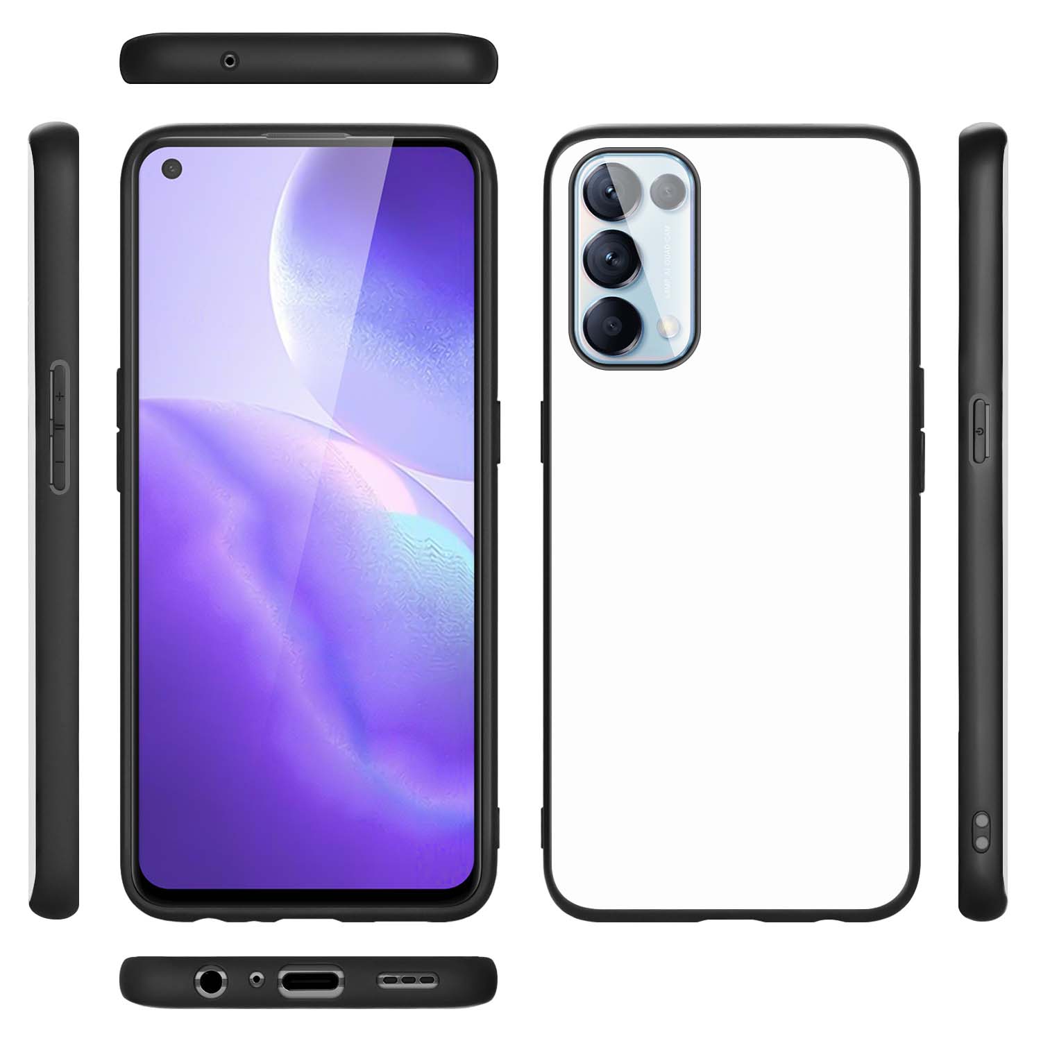 Backcover OPPO Reno5 5G | OPPO Find X3 Lite Hoesje Zwart/wit