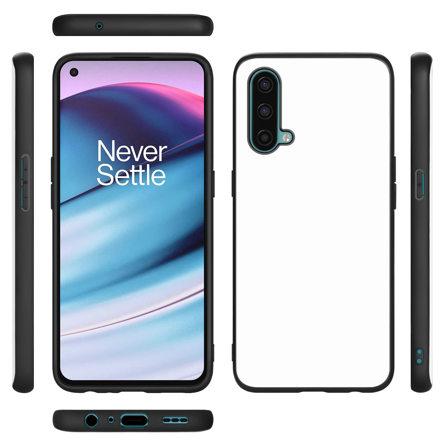 Back Cover Telefoonhoesje OnePlus Nord CE 5G Zwart/wit