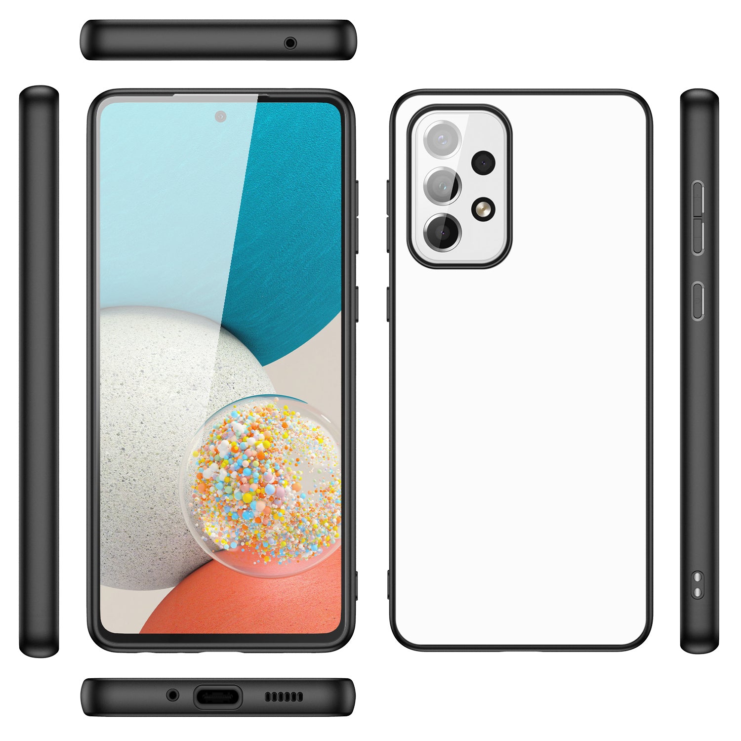 TPU Backcover Samsung Galaxy A73 Telefoonhoesje Zwart/wit