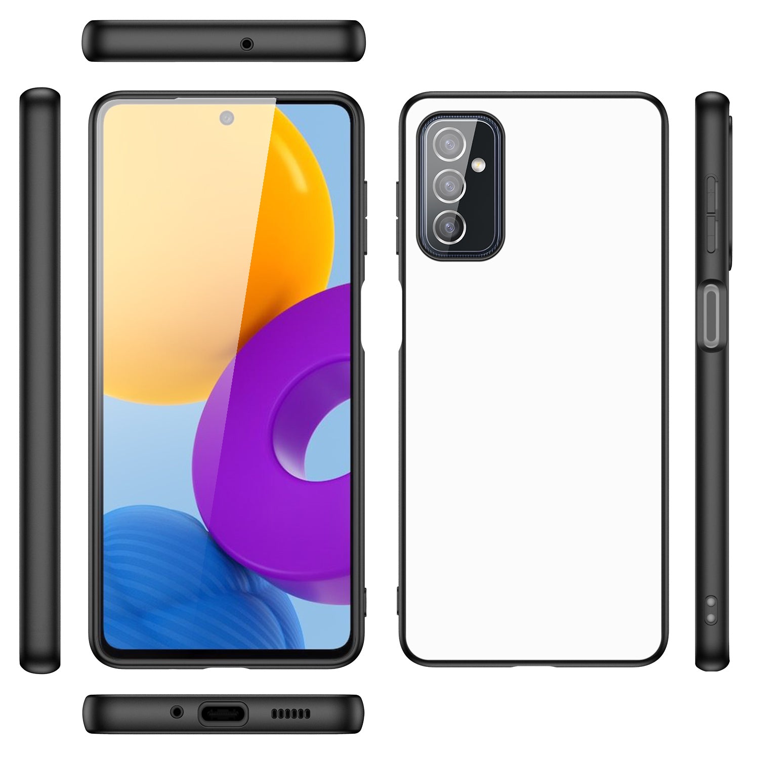 Backcover Samsung Galaxy M52 Telefoonhoesje Zwart/wit